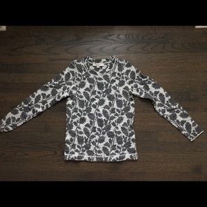 Black and white floral  loft sweater